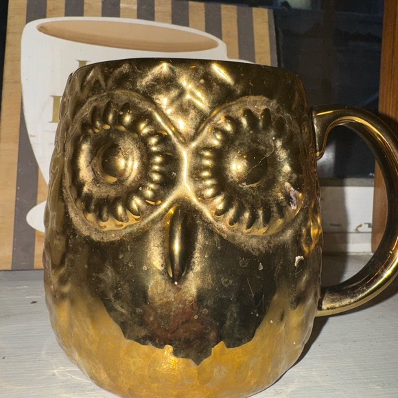 Gold owl mug - Picture 4 of 4